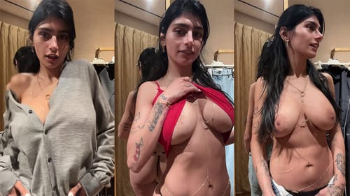 Mia Khalifa thử các outfit khác nhau trong phòng thay đồ